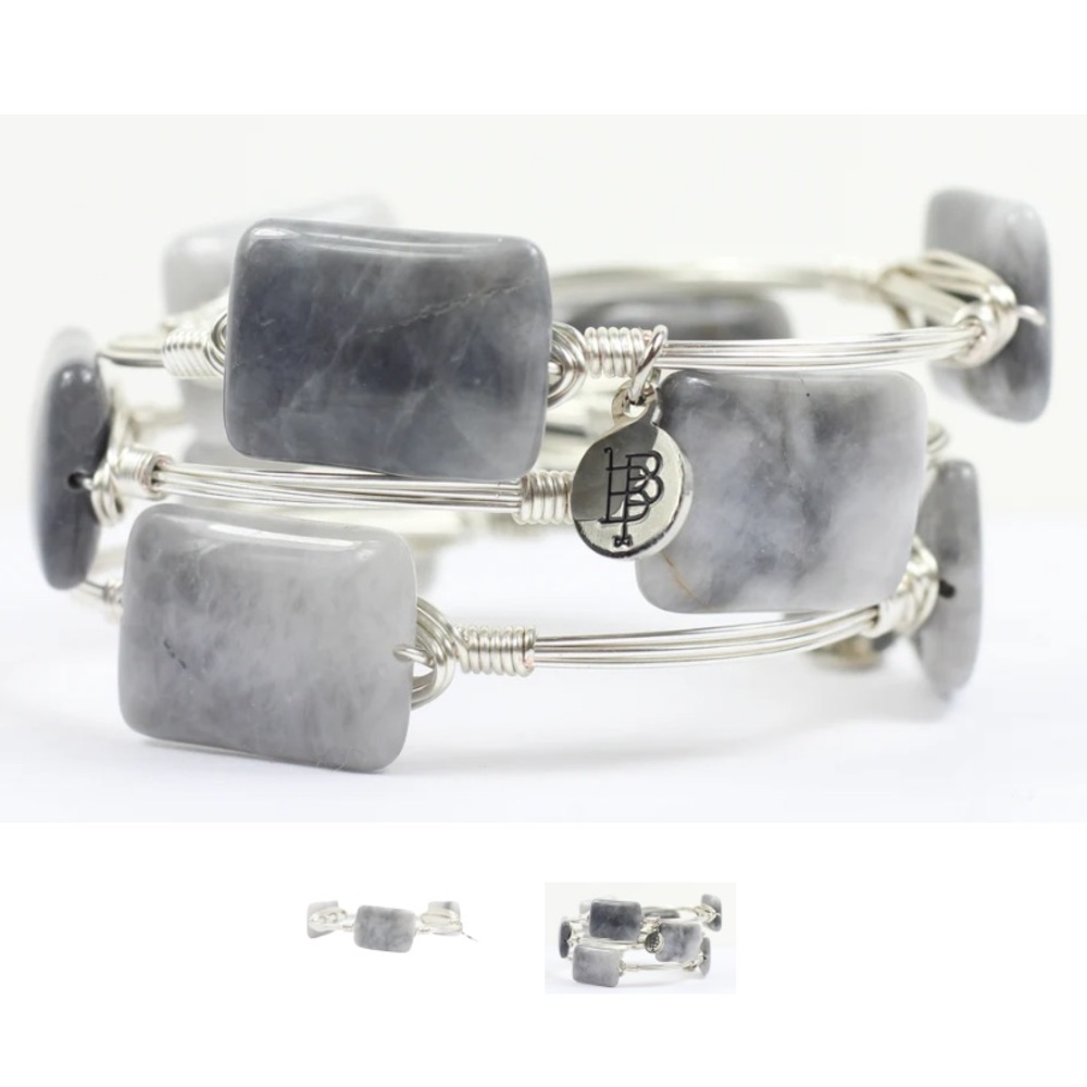 Never Worn Bourbon & Boweties Silver Bangle Brace… - image 1